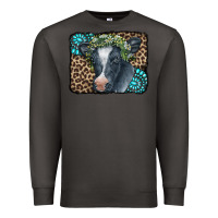Smoke Floral Cow Leopard Gemstone Premium Sweatshirt - CowCowDesign