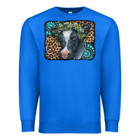 True Royal Floral Cow Leopard Gemstone Premium Sweatshirt - CowCowDesign
