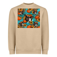 Mushroom autumn pumpkins holstein cow Heavyweight Sweatshirt - Jasminsmagicworld