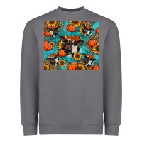 Storm autumn pumpkins holstein cow Heavyweight Sweatshirt - Jasminsmagicworld