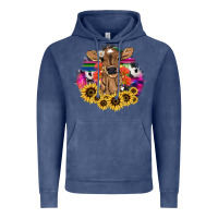 Vintage Denim baby cow flower Vintage Hoodie - NancyCooperArtShop