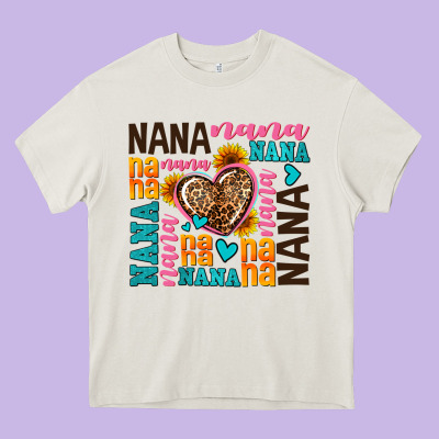 Nana Nana Nana With Hearts Heavy Core Tee Designed By Adodesignshop