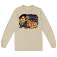 Mushroom Fall Background With Crow Long Sleeve Tee - LillyAllenDesigns