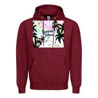 Burgundy summer vibes with birds Zipper Hoodie - TumblerDesignByShophia
