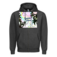 Charcoal Heather summer vibes with birds Zipper Hoodie - TumblerDesignByShophia