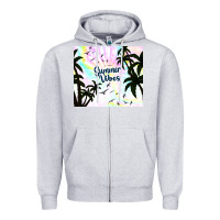 Heather Grey summer vibes with birds Zipper Hoodie - TumblerDesignByShophia