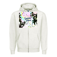 Oatmeal Heather summer vibes with birds Zipper Hoodie - TumblerDesignByShophia
