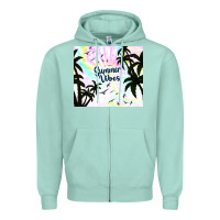 Seafoam summer vibes with birds Zipper Hoodie - TumblerDesignByShophia