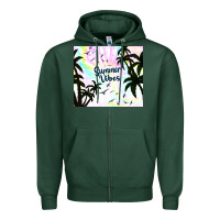 Sports Green summer vibes with birds Zipper Hoodie - TumblerDesignByShophia