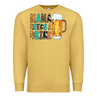Antique Gold Mama Needs a Drink Premium Sweatshirt - CowCowDesign