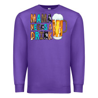 Purple Mama Needs a Drink Premium Sweatshirt - CowCowDesign