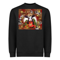Black Christmas baby cow hot cocoa Heavyweight Sweatshirt - Jasminsmagicworld