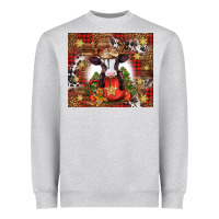 Heather Grey Christmas baby cow hot cocoa Heavyweight Sweatshirt - Jasminsmagicworld
