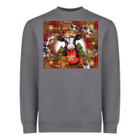 Christmas Baby Cow Hot Cocoa Heavyweight Sweatshirt | Teevron