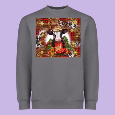 Christmas Baby Cow Hot Cocoa Heavyweight Sweatshirt Designed By Jasminsmagicworld
