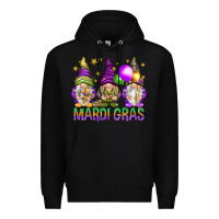 Black mardi gras with gnomies Premium Hoodie - HowdyJamesFarm