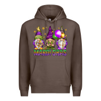 Coffee mardi gras with gnomies Premium Hoodie - HowdyJamesFarm