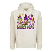 Oatmeal Heather mardi gras with gnomies Premium Hoodie - HowdyJamesFarm
