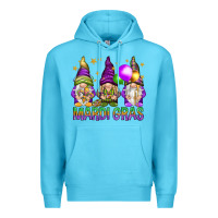 Ocean Blue mardi gras with gnomies Premium Hoodie - HowdyJamesFarm