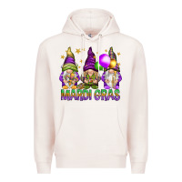 Pale Pink mardi gras with gnomies Premium Hoodie - HowdyJamesFarm