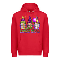 Red mardi gras with gnomies Premium Hoodie - HowdyJamesFarm