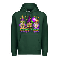 Sports Green mardi gras with gnomies Premium Hoodie - HowdyJamesFarm