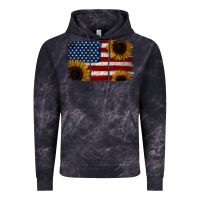 Cloud Black Distressed Yellow Sunflower American Flag Vintage Hoodie - Jasminsmagicworld