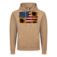 Vintage Coffee Distressed Yellow Sunflower American Flag Vintage Hoodie - Jasminsmagicworld