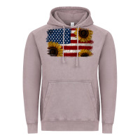 Vintage Zinc Distressed Yellow Sunflower American Flag Vintage Hoodie - Jasminsmagicworld