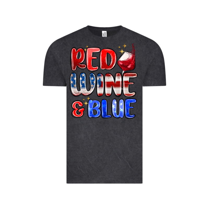 Red Wine And Blue Vintage Tee by MaliasSmallBusiness | Teevron