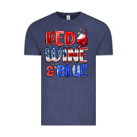 Vintage Denim red wine and blue Vintage Tee - MaliasSmallBusiness