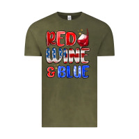Vintage Olive red wine and blue Vintage Tee - MaliasSmallBusiness