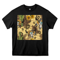 Black aztec bull skull Heavy Core Tee - BundleAndBundleShop