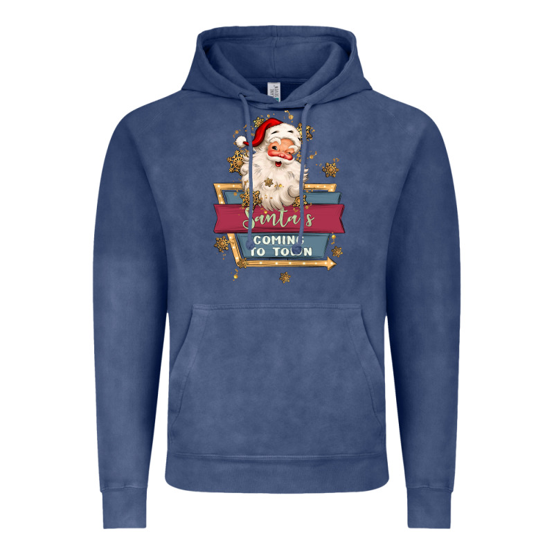 Santa's Coming To Town Vintage Hoodie by MaliasSmallBusiness | Teevron