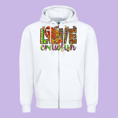 Mardi Gras Love Crawfish Zipper Hoodie Designed By Howdyjamesfarm