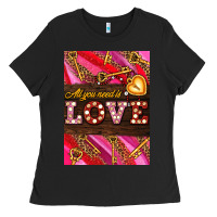Black all you need is love Ladies Tee - AdoDesignShop
