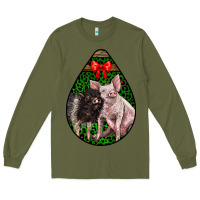 Army Green christmas pig Long Sleeve Tee - LillyAllenDesigns