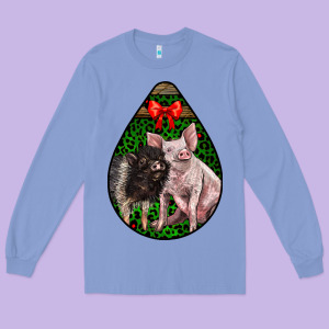 Christmas Pig Long Sleeve Tee Designed By Lillyallendesigns