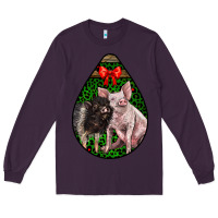 Plum christmas pig Long Sleeve Tee - LillyAllenDesigns