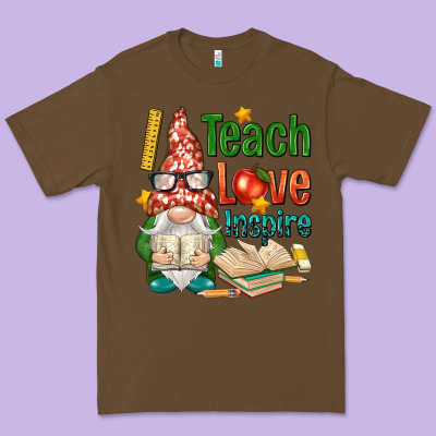 Gnome Teach Love Inspire Premium Tee Designed By Nancycooperartshop
