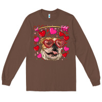 Chestnut valentine's day  brown english bulldog Long Sleeve Tee - RanaPortraitStore