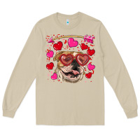 Mushroom valentine's day  brown english bulldog Long Sleeve Tee - RanaPortraitStore