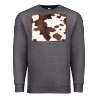 Charcoal Heather Brown Cowhide Background Premium Sweatshirt - CowCowDesign