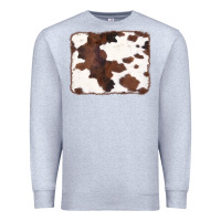 Heather Grey Brown Cowhide Background Premium Sweatshirt - CowCowDesign