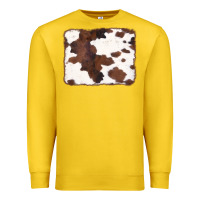 Lemon Brown Cowhide Background Premium Sweatshirt - CowCowDesign