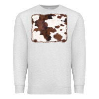 Oatmeal Heather Brown Cowhide Background Premium Sweatshirt - CowCowDesign