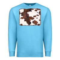 Ocean Blue Brown Cowhide Background Premium Sweatshirt - CowCowDesign