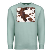 Seafoam Brown Cowhide Background Premium Sweatshirt - CowCowDesign
