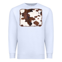 White Brown Cowhide Background Premium Sweatshirt - CowCowDesign