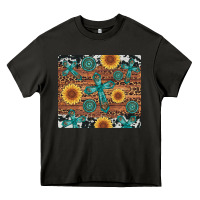 Asphalt cross gemstone and sunflower Heavy Core Tee - Artiststas